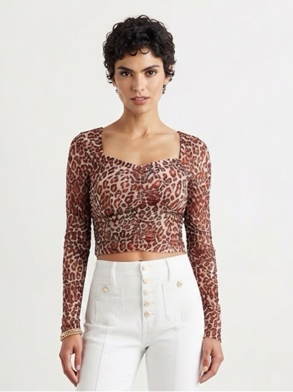 Bold Elements Womens Square Neck Long Sleeve Blouse